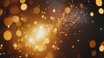 Poster - A bright yellow background with a lot of small, blurry, glowing dots