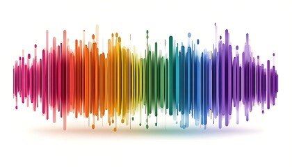 Aufkleber - A colorful sound wave graphic representing audio frequencies and sound visualization.