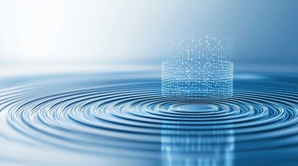 Aufkleber - digital vortex of inspired tech featuring rings and dots in blue tones