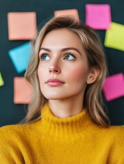Poster - Creative ai brainstorming modern office portrait vibrant environment thoughtful viewpoint innovation concepts