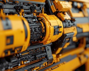 Poster - Ai-powered industrial machinery modern factory technology focus close-up view innovative engineering concept