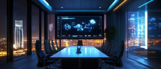 Poster - Enhancing collaboration technology-driven conference room virtual assistants corporate offices digital solutions professional environment innovative viewpoint future of meetings