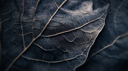 Close up on black leaves texture 