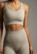 © Alper AI - yoga and pilates tight clothes, white pastel colors, woman in yoga clothes