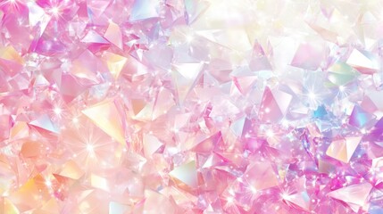 Wall Mural - Pastel Crystal Dreamscape: A Sparkling Symphony of Pink and Light