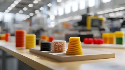 Leinwandbilder - Futuristic 3D Printing Lab Displaying Multiple Printers and Models