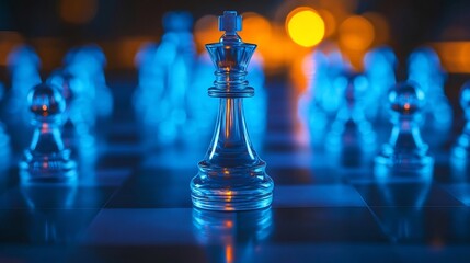 Poster - visionary chess strategy for successful business growth a striking abstract image representing the f