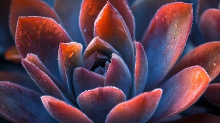 Poster - Vibrant succulent macro shot showcasing nature s intricate textures patterns and shapes  This captivating image delves into the fascinating details of a desert plant revealing its spiky elegant