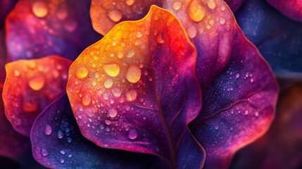 Poster - Mesmerizing macro shot capturing the intricate and vibrant floral patterns showcasing the organic shapes and delicate details of the petals with a closeup focus and blur effect