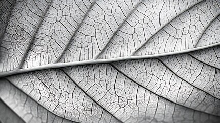 Poster - Detailed macro shot of a leaf showcasing the intricate patterns structures and contrast between light and shadow highlighting the natural beauty and organic elegance of the botanical subject