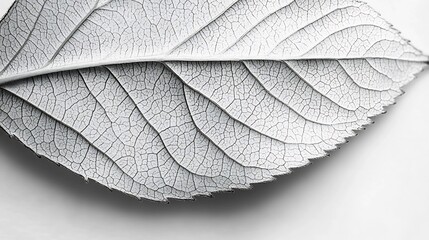 Poster - Captivating macro shot of a leaf showcasing its intricate patterns delicate textures and the interplay of light and shadow