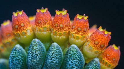 Poster - Macro close up showcasing the intricate layered details vibrant colors and captivating textures found in the delicate structures of a natural botanical subject