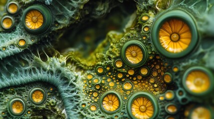 Poster - Captivating macro level photograph showcasing the intricate details mesmerizing patterns and natural beauty found within an organic environment  This image delves into the microscopic world