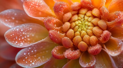 Poster - Striking macro photograph of a vibrant floral bloom capturing the intricate details textures and shapes that make up the natural beauty of this plant  The image showcases the delicate petals