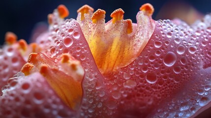 Poster - captivating macro shot showcasing the intricate details and vibrant textures of a blooming plant or 
