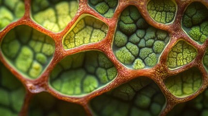 Poster - Intricate and delicate organic patterns captured in a vivid macro close up shot of natural botanical textures creating a rich lush and visually striking abstract design