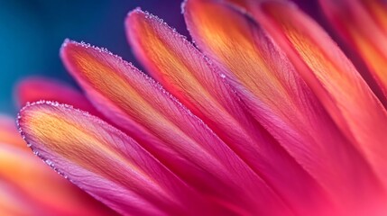 Poster - vibrant and delicate macro shot of colorful flower petals highlighting the natural textures and hues