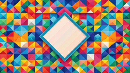 Aufkleber - Abstract geometric background with a blank frame in the center, perfect for showcasing your message or design
