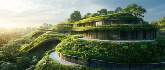 Poster - Sustainable and Eco Friendly Corporate Infrastructure featuring Green Architecture Eco Friendly Facilities