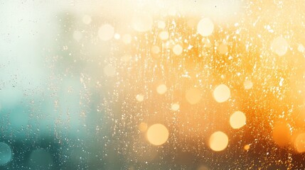 Poster - A close-up image of water droplets on a window, creating a mesmerizing effect with bokeh lights in the background. Perfect for tranquil nature themes.