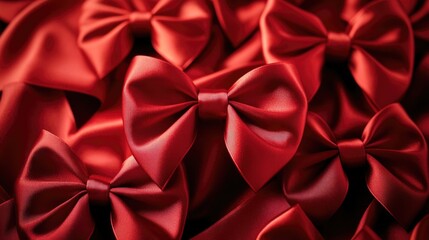 Wall Mural - A close-up shot of a bunch of vibrant red bows, suitable for various occasions and designs