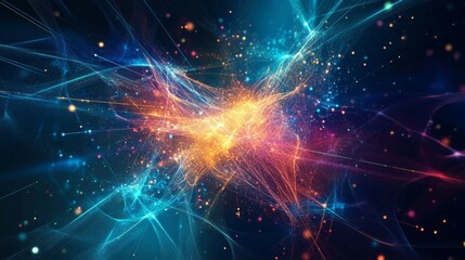 Poster - A mesmerizing abstract representation of energy and light, showcasing vibrant colors and intricate patterns that evoke a sense of wonder and innovation.