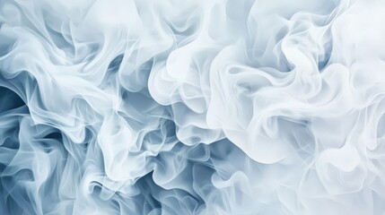 Poster - A mesmerizing close-up of soft, swirling smoke patterns in various shades of blue and white, creating an ethereal atmosphere and captivating visual texture.