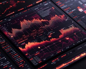 Leinwandbilder - 3D Forex trading chart with realtime global market data, digital financial indicators and currency graphs, modern financial concept
