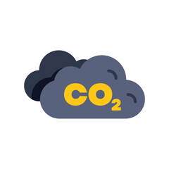 Wall Mural - Minimalist vector illustration depicting a dark cloud representing the increasing co2 emissions