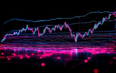 Leinwandbilder - 3D rendered Forex trading chart displaying global market data on a digital background, vibrant currency exchange graphs and statistics
