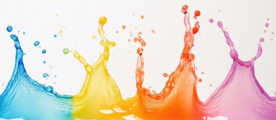 Aufkleber - Colorful water and milk splash captured in vibrant waves creating a dynamic and artistic composition for creative design projects