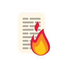 Poster - Document is being consumed by flames, representing the concept of information destruction