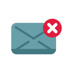 Poster - envelope with a red cross is showing that an email has not been sent successfully