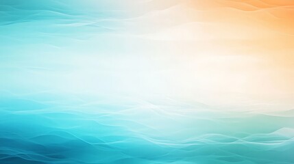 Poster - A serene abstract background featuring soft waves of blue and orange hues, perfect for creating calming and modern designs.