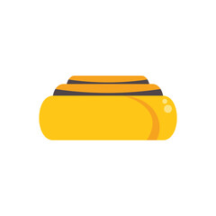 Poster - yellow inflatable kayak raft for three people with black stripes isolated on a white background