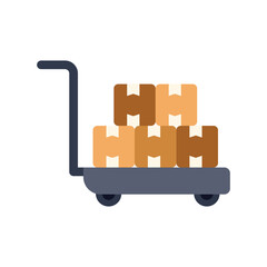 Poster - simple icon of a hand truck carrying cardboard boxes, perfect for topics related to delivery and log