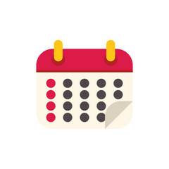 Poster - red calendar is showing the month and days of the year