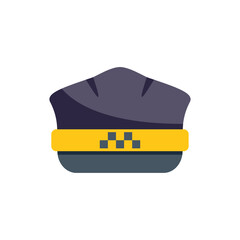 Poster - classic taxi driver cap with a checkered band is a recognizable symbol of transportation services ar