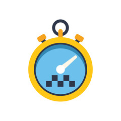 Poster - This icon features a stopwatch with a taxi symbol, representing the time spent waiting for a ride