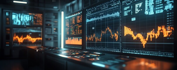 Leinwandbilder - Digital Forex trading chart on a glowing backdrop, showcasing global market data, currency trends, and realtime financial analysis in 3D rendering
