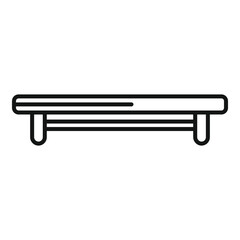 Poster - simple and elegant wooden bench isolated on white background, representing minimalist furniture desi