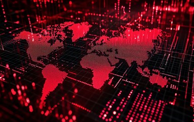 Leinwandbilder - Forex trading chart with global market data on a digital background, glowing lines and numbers, 3D rendering, financial analysis concept