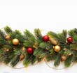 © Abhijit - Pinecone and berry garland lit with twinkling lights for festive occasions isolated. Background, Created with Generative AI