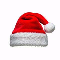 Wall Mural - A festive red Santa hat with white fur trim, perfect for the holiday season