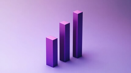 Poster - Three purple bars increasing in height against a gradient background, symbolizing growth.
