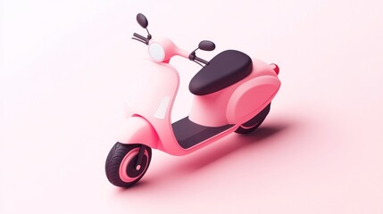 Poster - A stylized pink scooter on a soft background, showcasing modern design and playful aesthetics.
