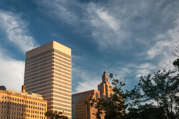 Wall Mural - Providence Rhode Island Cityscape afternoon sun