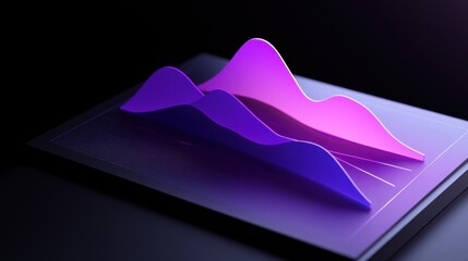 Fototapete - Abstract 3D graph visualization with smooth curves in vibrant colors.