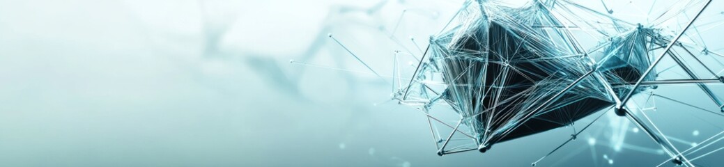 Aufkleber - Abstract digital representation of interconnected nodes and structures, symbolizing technology and data.