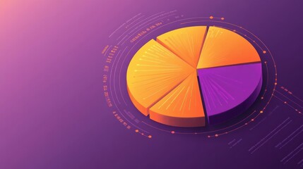 Poster - 3D pie chart with vibrant colors representing data segments.